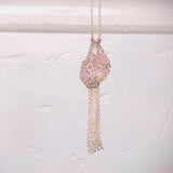 Rose Quarz Tassel Necklace