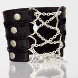 Lalita Stitched Sterling Leather Corset Cuff