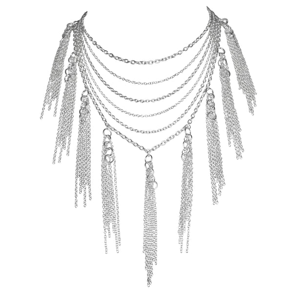 Lalita Bespoke Silver Tassel Necklace