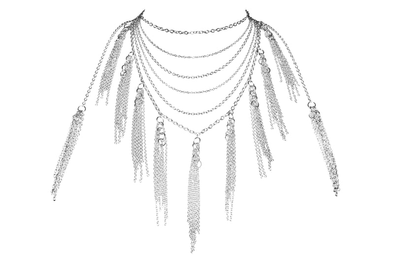 Lalita Bespoke Silver Tassel Necklace with Accent