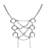 Sterling Silver Corset Necklace Front View