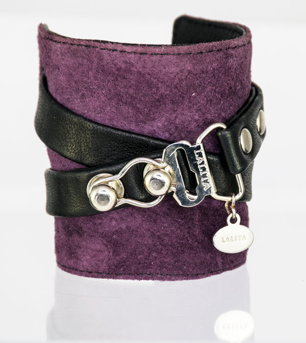 Lalita The Cuff Front in Purple Suede