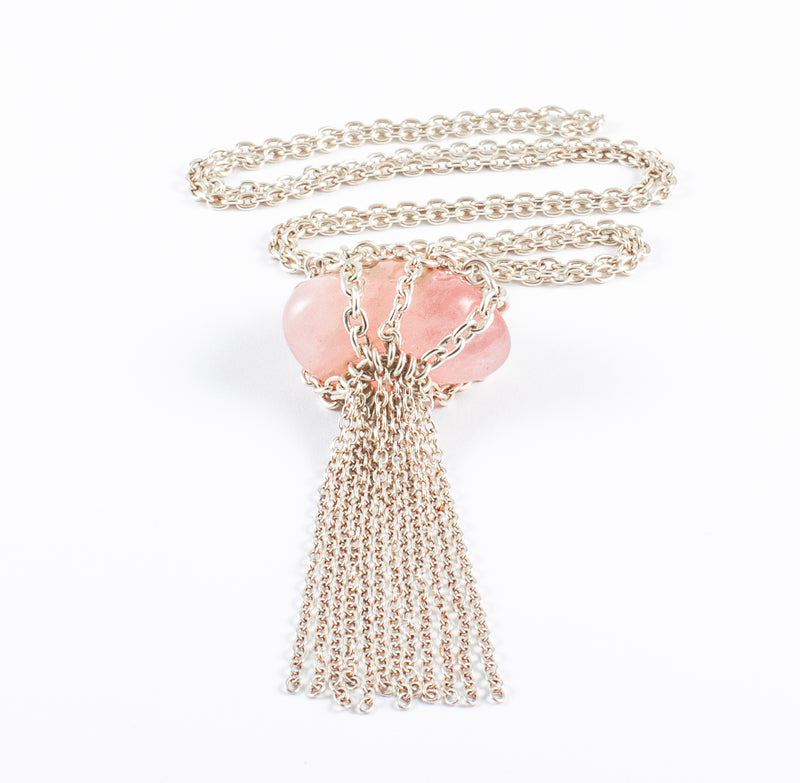 Rose Quarz Tassel Necklace